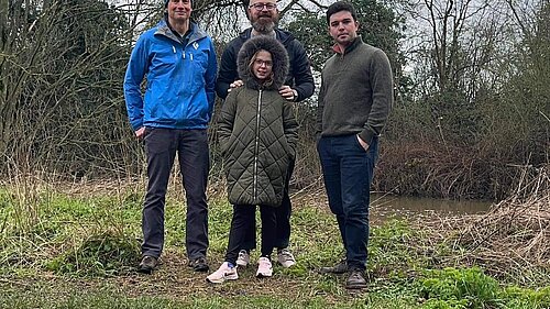 Alex Wagner, Nick Morrow and James & Elsie from the Shrewsbury Canoe Club